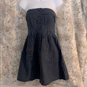 Navy Blue Strapless Dress